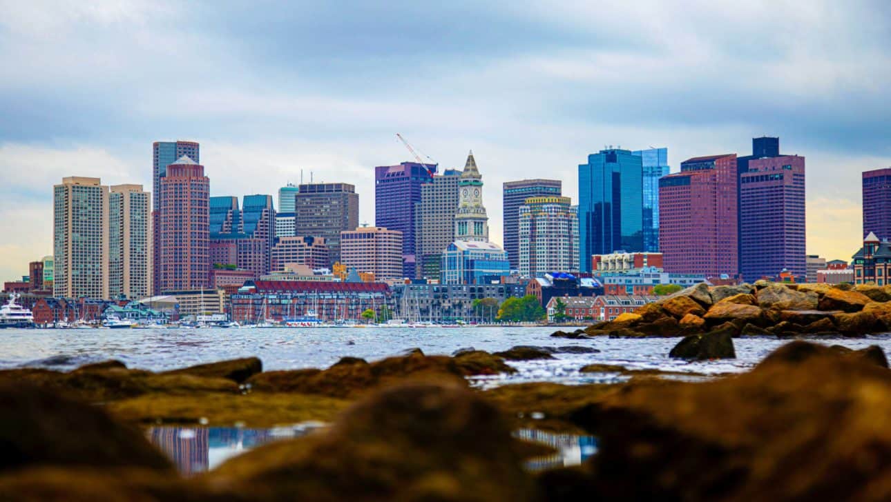 Boston Rocks Across River Distance.